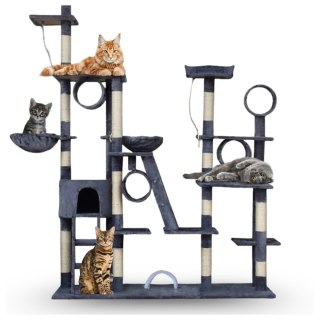 DRAPAK DLA KOTA XXL DUŻY 255cm WIEŻA HAMAK TUBA DOMEK LEGOWISKO CIEMNY SZARY