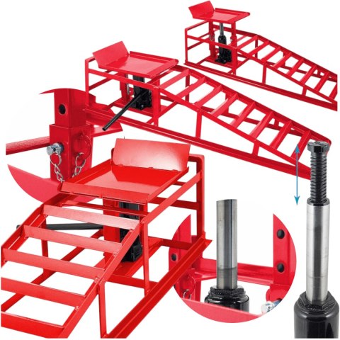 Podnośnik hydrauliczny rampy 2x 2000 kg regulowane auto serwis warsztat
