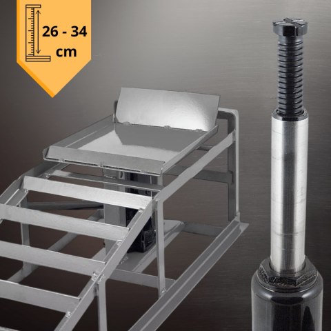 Rampy z podnośnikiem hydraulicznym grafitowe 2x2000 kg szerokość opony 22cm