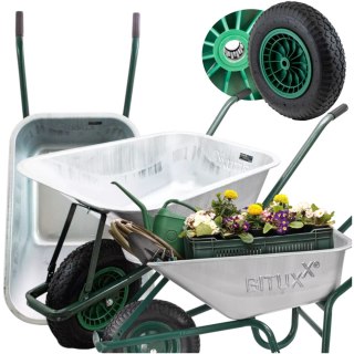 Taczka ogrodowa budowlana 100L 250kg stalowa koło pompowane wygodne uchwyty