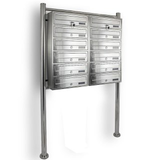 Skrzynka lokatorska 12 euro stal nierdzewna zewnętrzna z zamkiem stojąca