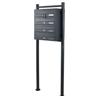 Skrzynka lokatorska 4 komory stal nierdzewna stojąca grafitowa zewnętrzna
