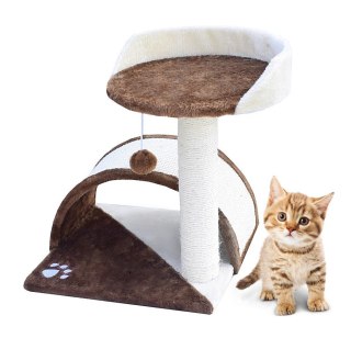 DRAPAK DLA KOTA MAŁY LEGOWISKO SŁUPEK BUDKA HAMAK BRĄZOWY 43 cm