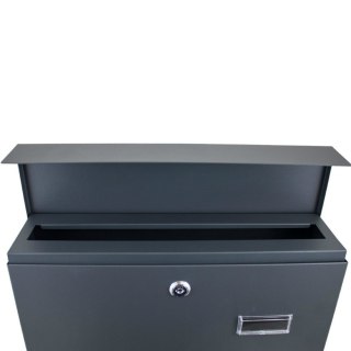 Duża skrzynka pocztowa zewnętrzna stalowa z gazetnikiem na ogrodzenie