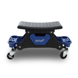 Siedzisko krzesło warsztatowe na kółkach mobilne z półkami do 180kg