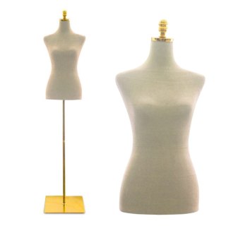Manekin krawiecki damski beżowy welur regulowana wysokość 170 - 186 cm