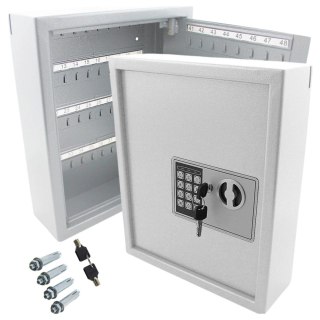 Sejf na klucze 48 haczyków zamek elektroniczny szyfrowy jasnoszary metalowy