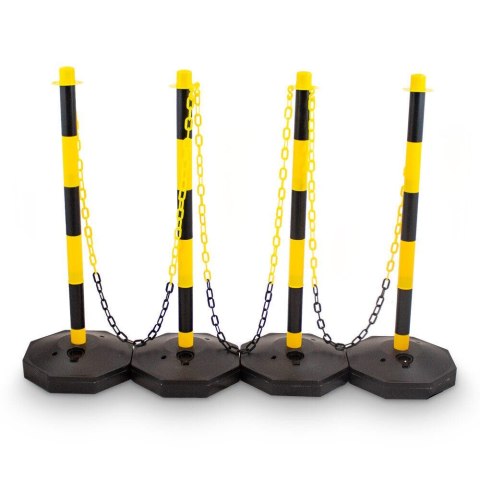 Zestaw Słupków Odgradzających z Łańcuszkami 150 cm Stabilność Mobilność