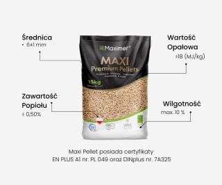 Pellet drzewny MAXI Premium Paleta z DARMOWA DOSTAWĄ 975kg